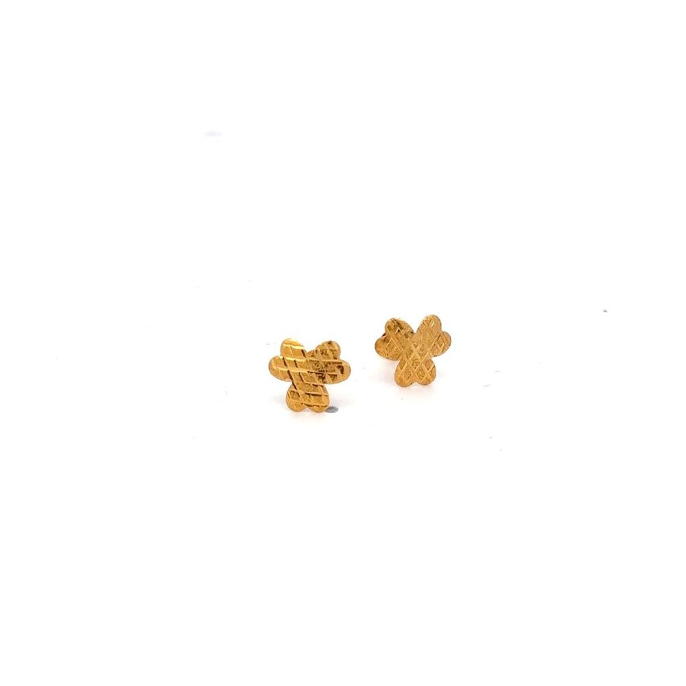 18K Gold Stud Earrings Screw Back